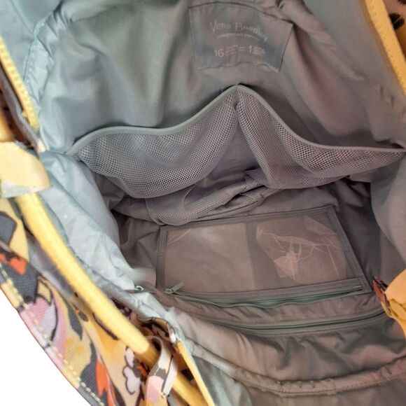 Vera Bradley Sunny Garden ReActive Backpack Sport Bag Yellow Floral Huge NWOT - Picture 11 of 16